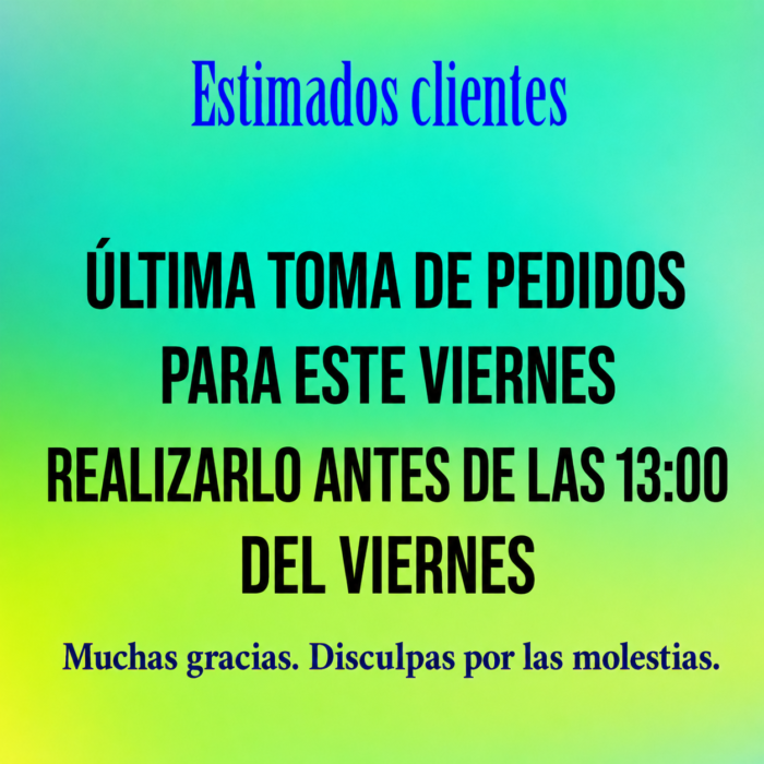 ULTIMA TOMA DE PEDIDOS